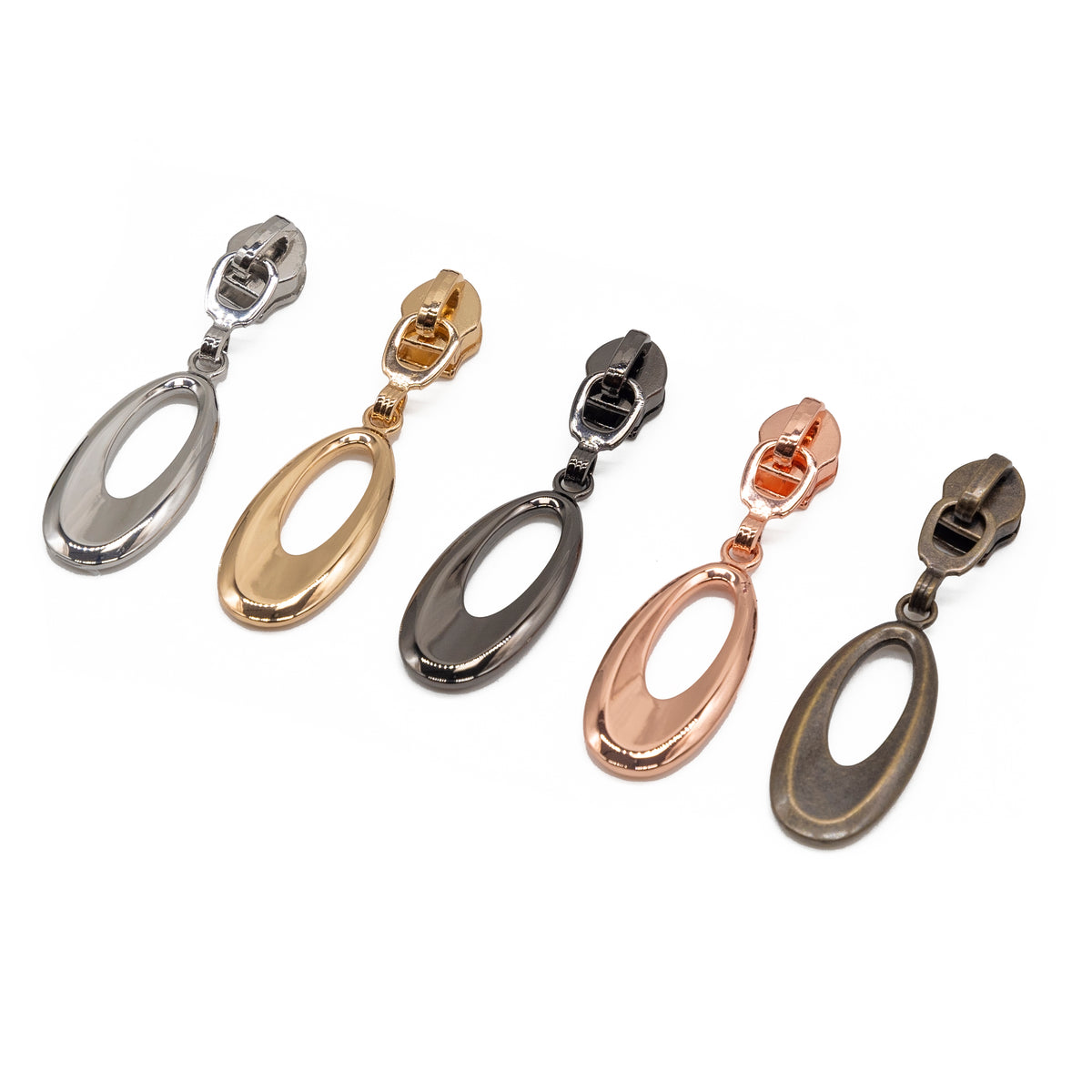 5 Zipper Pulls Tear Drop Sew Yours