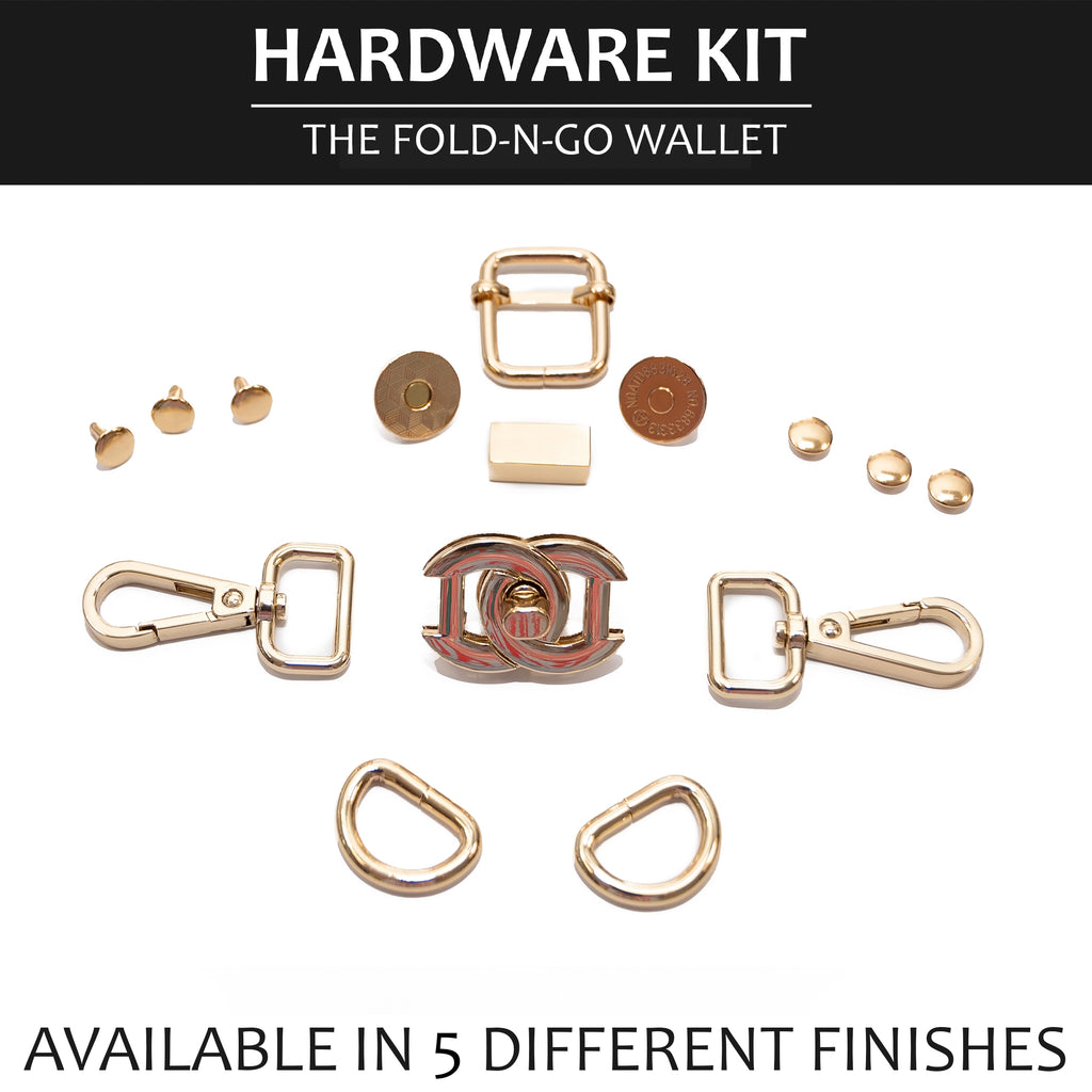 Fold-N-Go Wallet Hardware Kit for Bag Making by Sew Yours