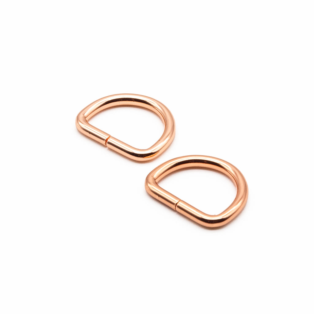 Rose Gold D-Rings Handbag Hardware by Sew Yours Bag Making Supplies