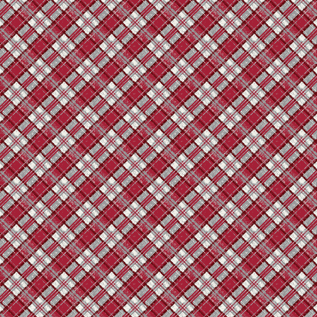 Woodland Magic Tartan Red 100% cotton fabric by Sew Yours 