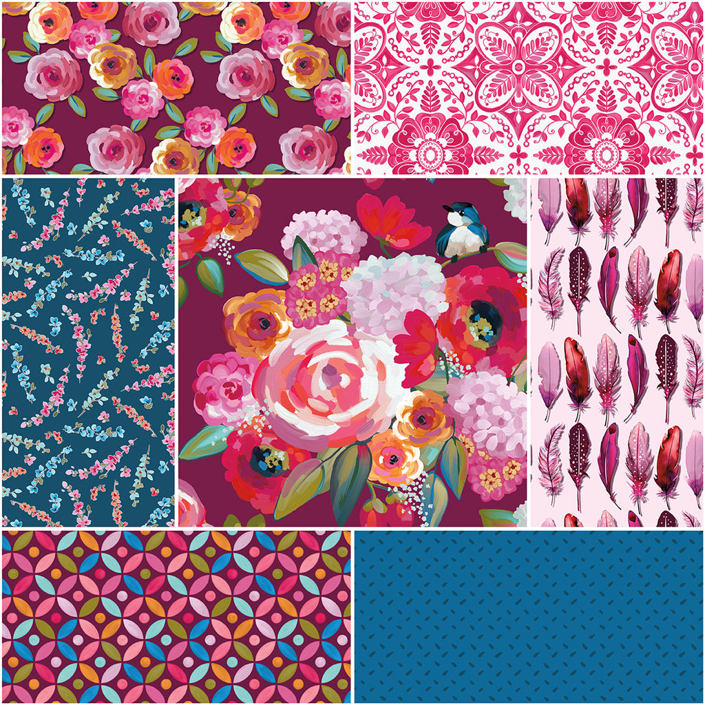 Poppies & Plumes 2.5" Rolie Polie 40pc by Sew Yours