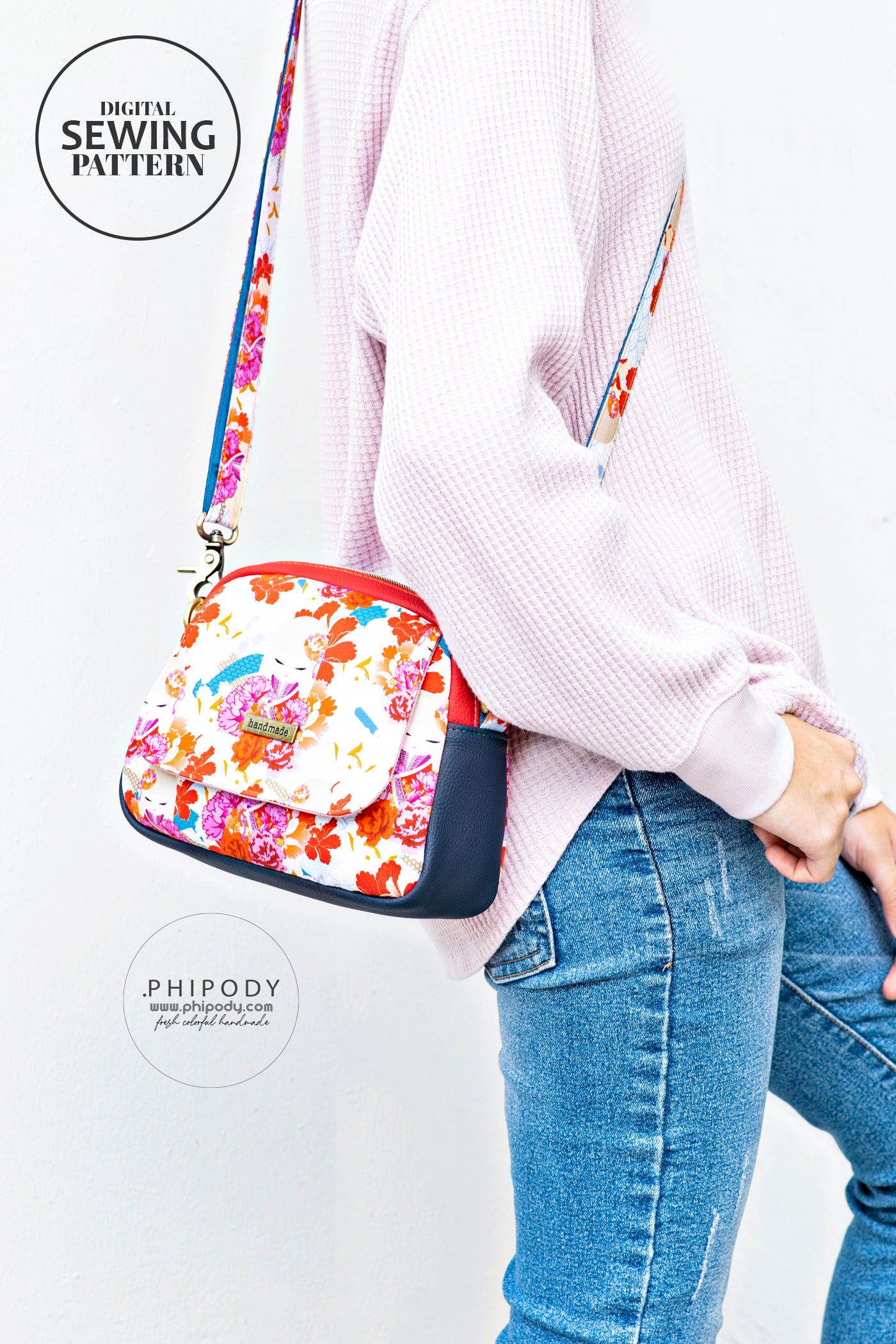 Quilted Pattern Flap Square Bag Fashion Denim With Cartoon Bag
