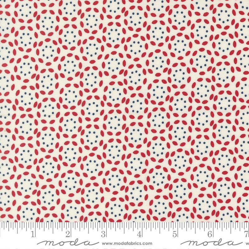 Vintage Petals Cream Red 100% cotton fabric by Sew Yours