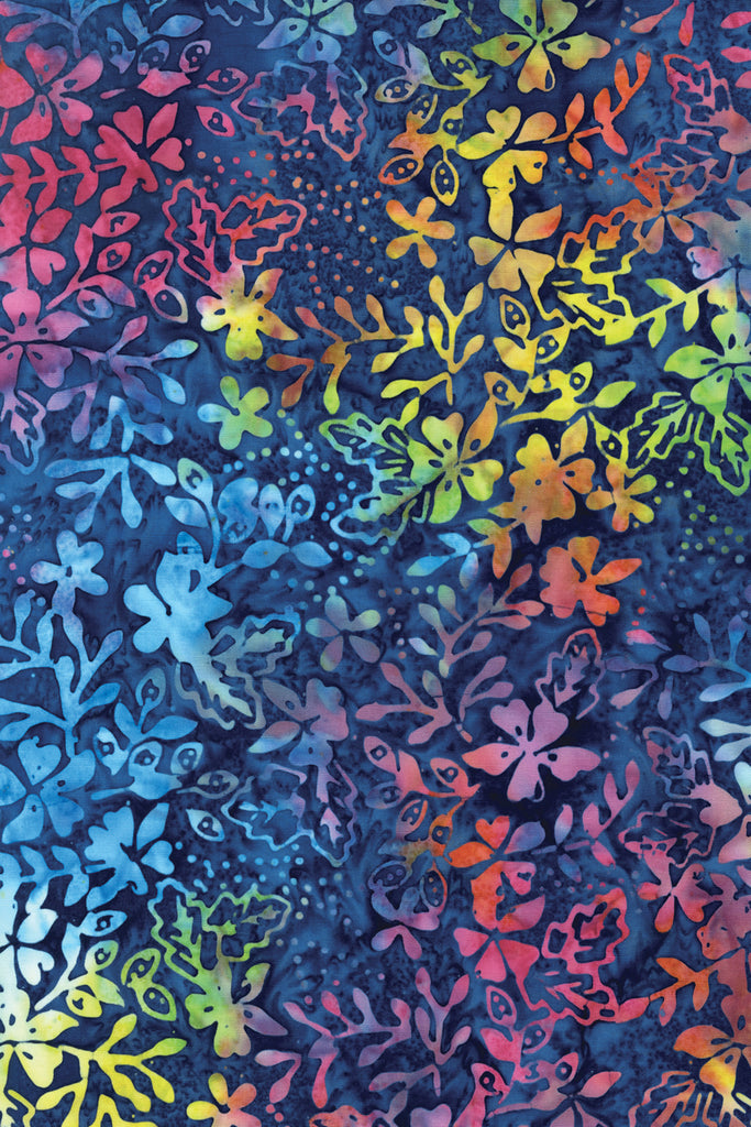 Floral Sprigs Blue/Multi Batik by Sew Yours