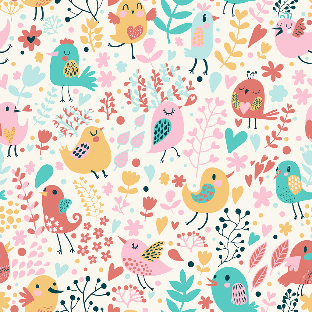 Happy Little Birds 100% cotton fabric by Sew Yours