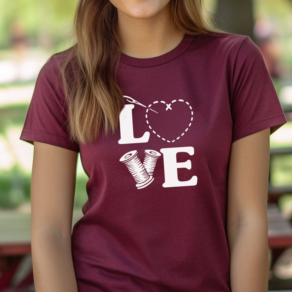 LOVE | Short Sleeve Unisex Crew-Neck T-Shirt by Sew Yours