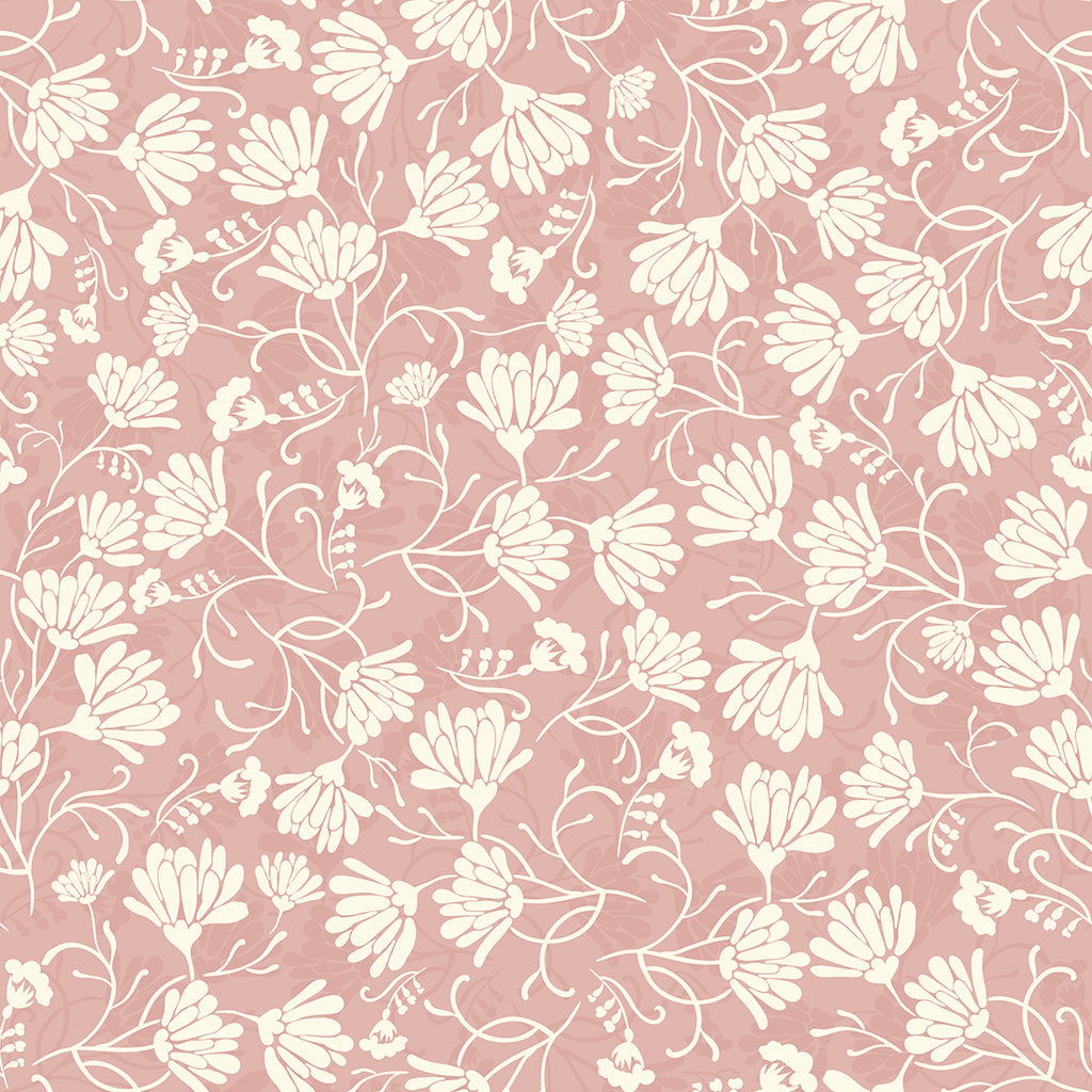 Baby Pink Floral 100% cotton fabric by Sew Yours
