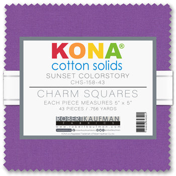 Kona Cotton Solids Sunset Palette Charm Pack by Sew Yours