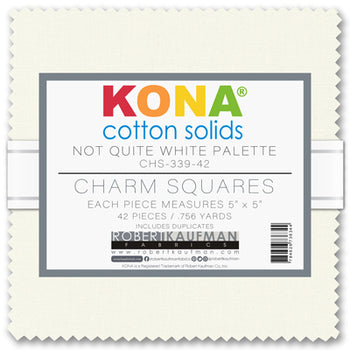 Kona Cotton Solids Not Quite White Palette Charm Pack by Sew Yours