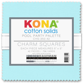 Kona Cotton Solids Pool Party Palette Charm Pack by Sew Yours