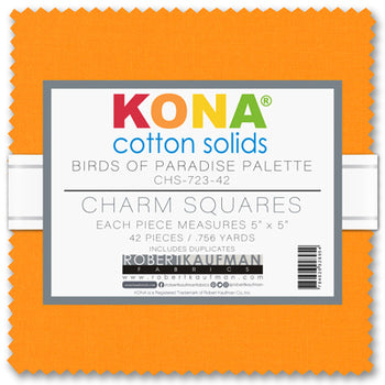 Kona Cotton Solids Birds of Paradise Palette Charm Pack by Sew Yours