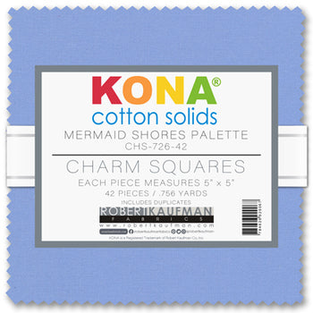 Kona Cotton Solids Mermaid Shores Palette Charm Pack by Sew Yours
