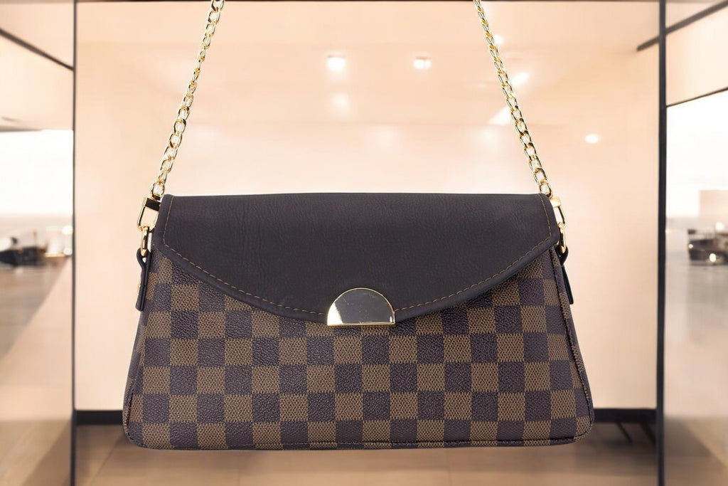 Checkered Brown and Black Purse