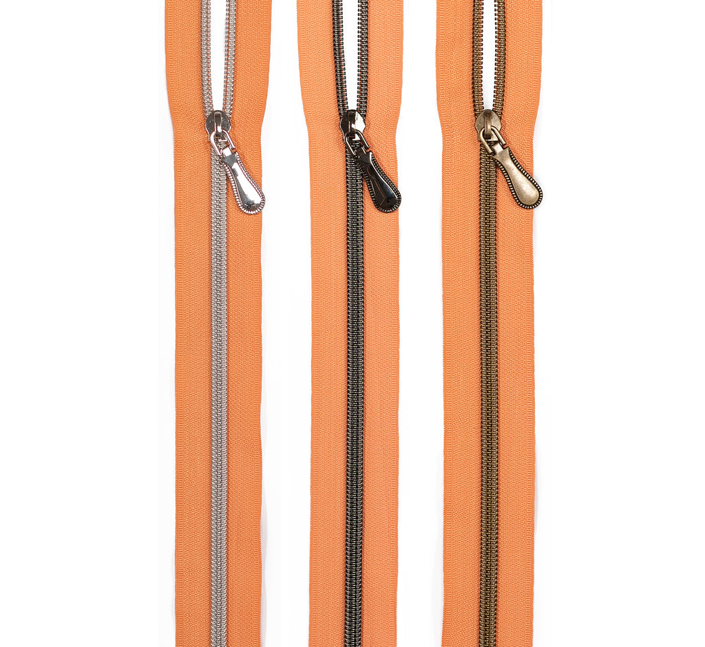 Tangerine orange – #5 Rose Gold Nylon Coil Zipper Tape - Serial Bagmakers