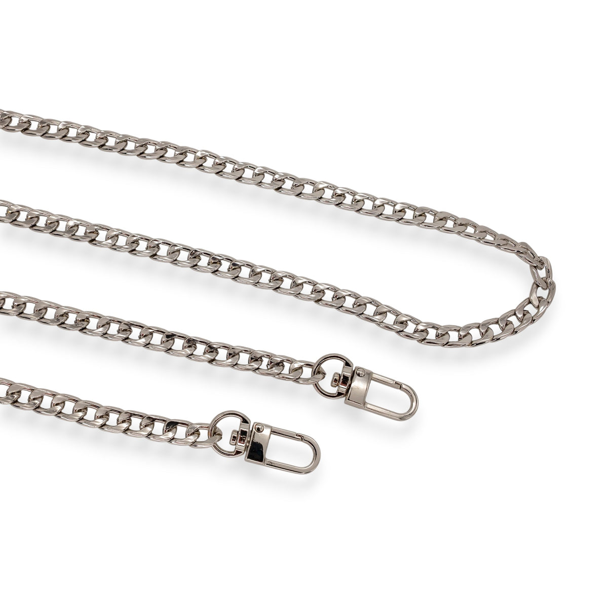 Curb Link Chain Strap with Swivel Clasps - Nickel - 47
