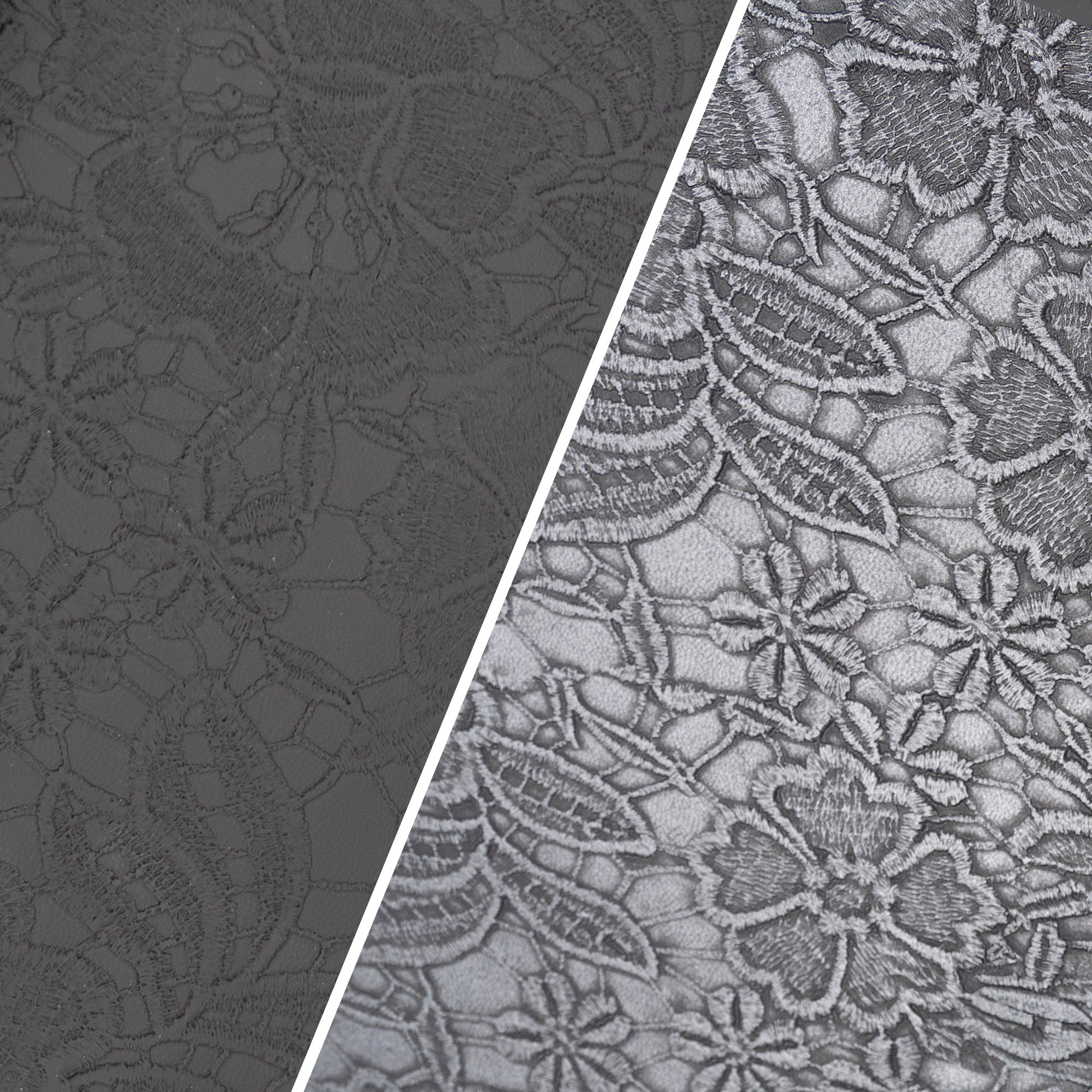Black Western Embossed Floral Faux Leather Vinyl – Upholstery Fabric Sold By Yard
