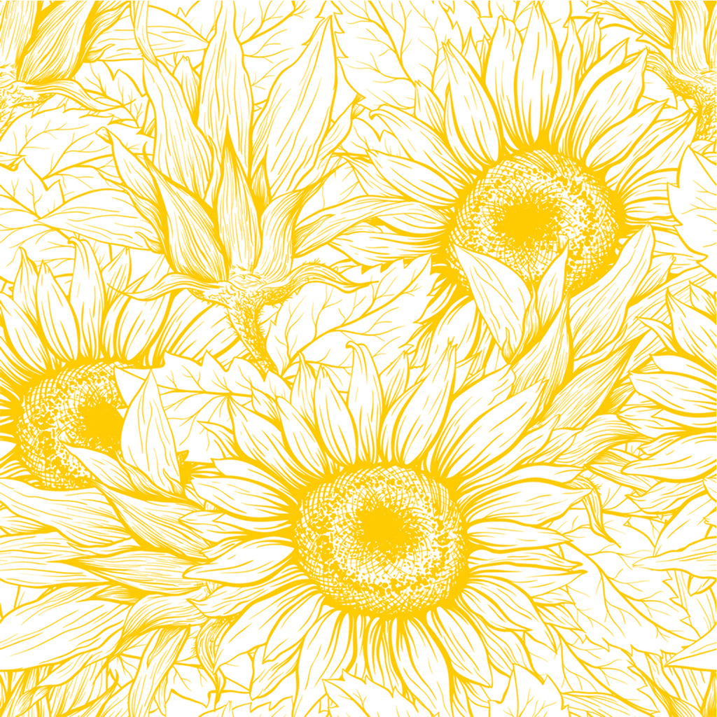 Sunflower Silhouette 100% cotton by Sew Yours