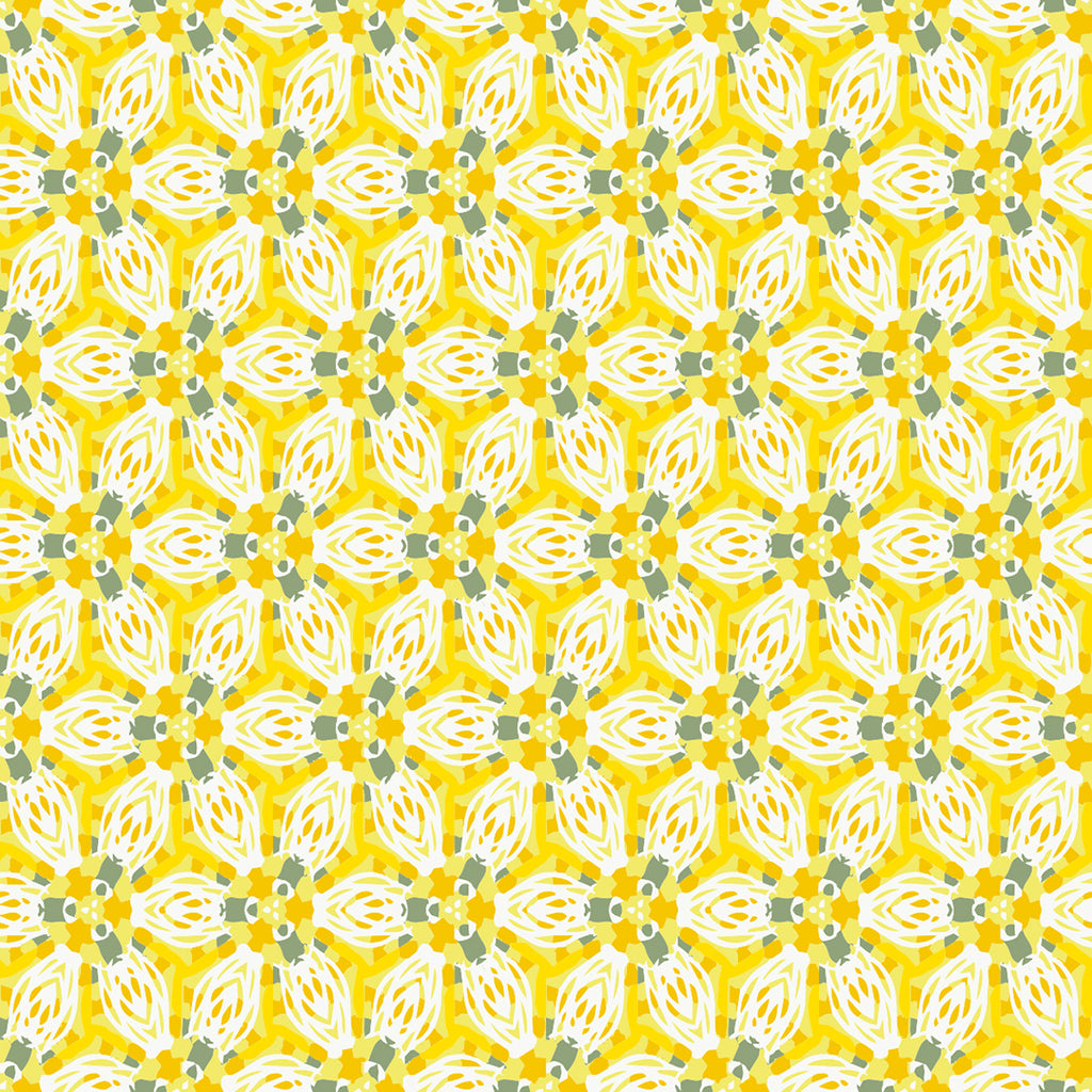 Yellow Kalieidoscope 100% cotton fabric by Sew Yours