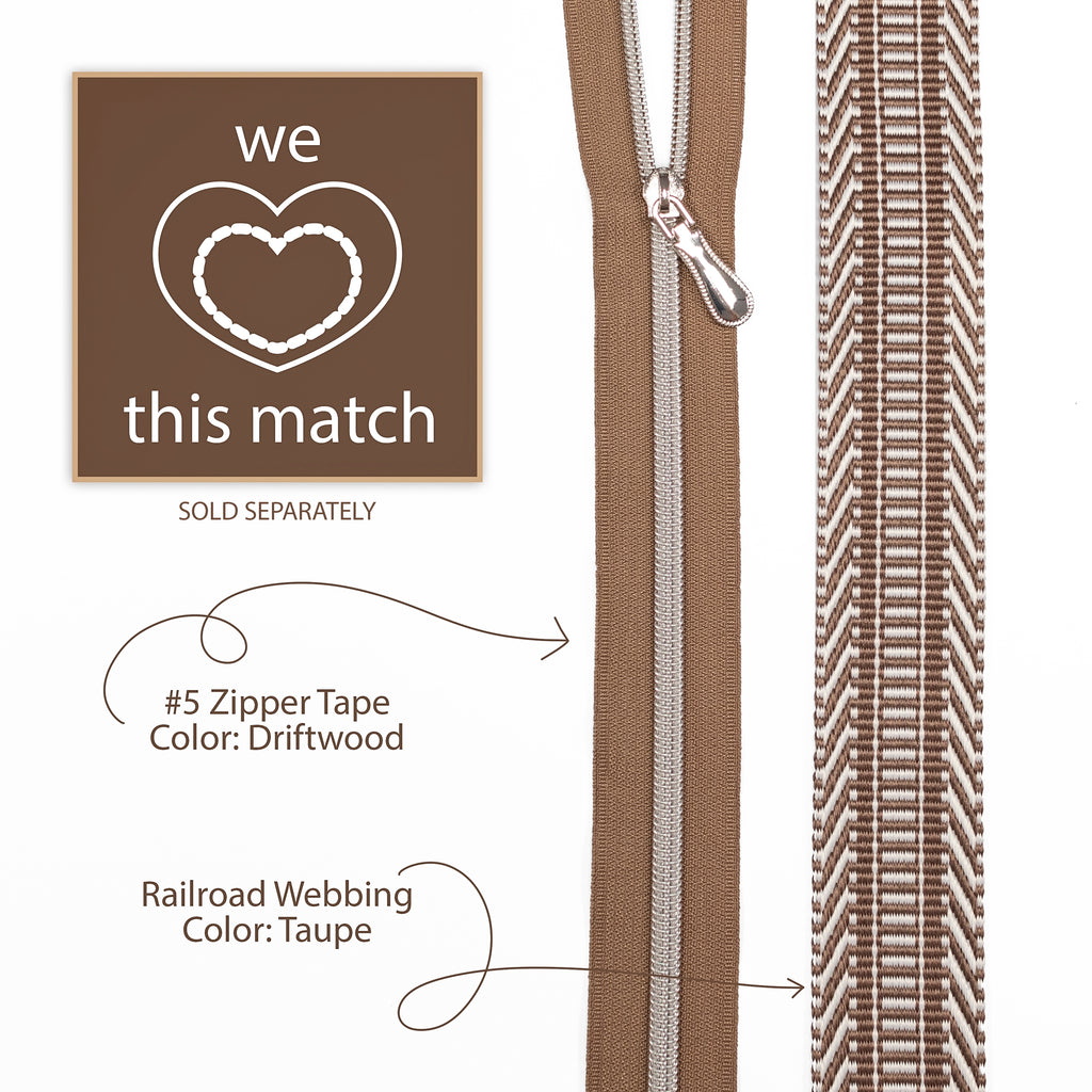 #5 Nylon Zipper Tape - Driftwood by Sew Yours