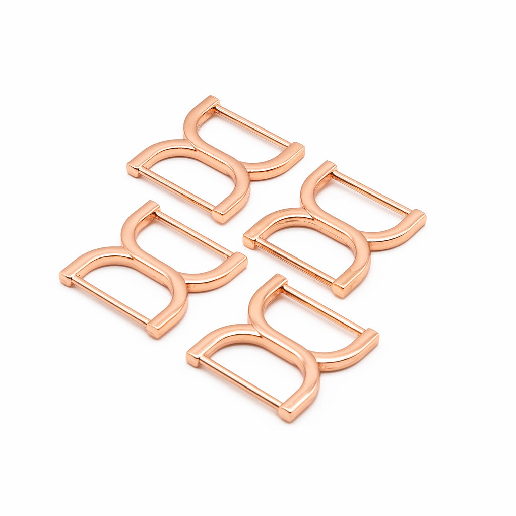 Rose Gold Figure 8 Strap Connectors Handbag Hardware Bag Supplies by Sew Yours