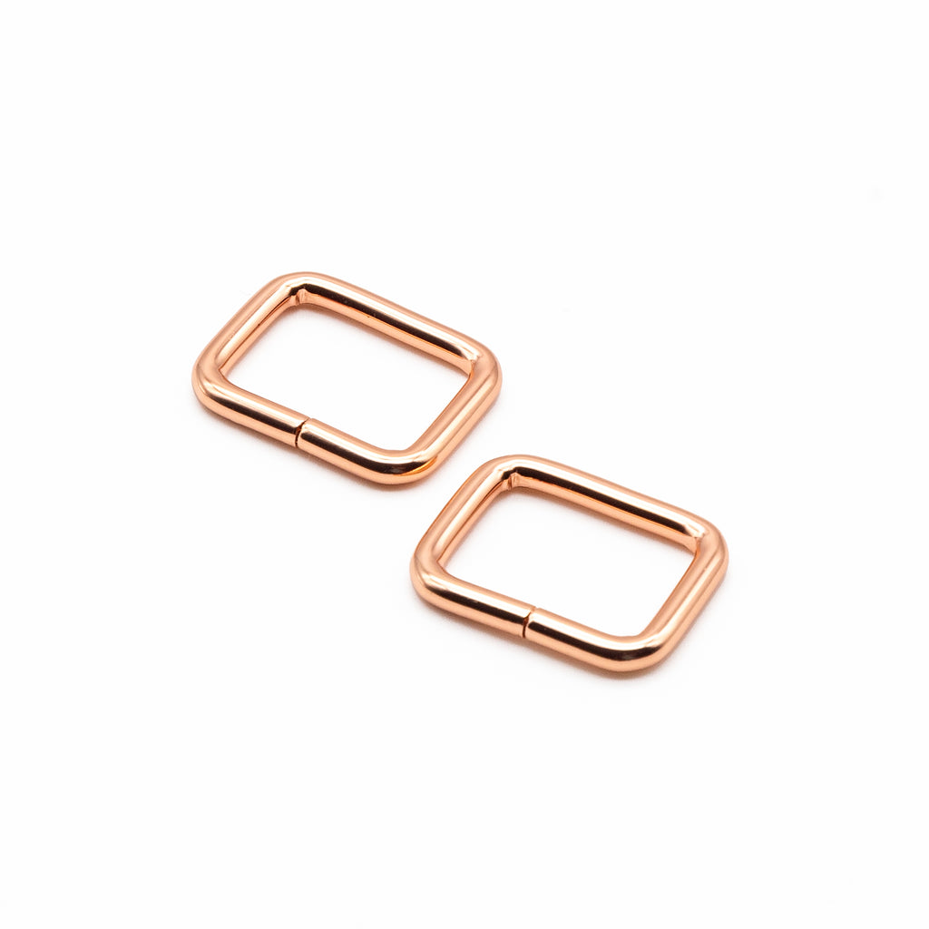 Rose Gold Rectangle Ring Strap Connectors Handbag Hardware Bag Making Supplies by Sew Yours