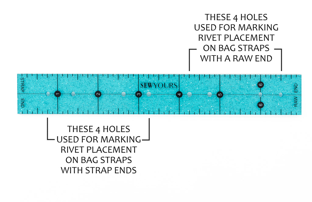 Turquoise Glitter Rivet Pal by Sew Yours Acrylic Ruler Template