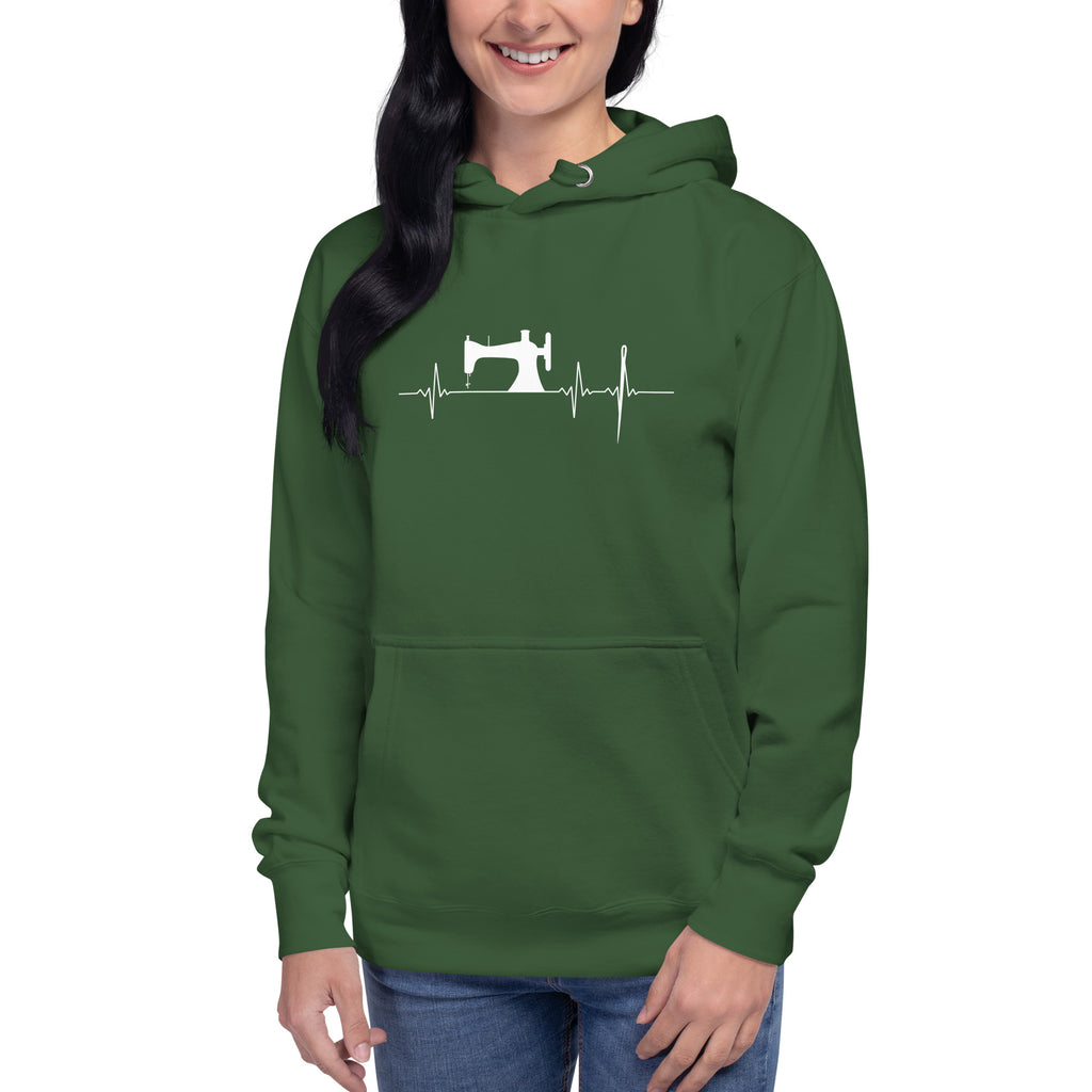 Sewing Heartbeat EKG | Unisex Hoodie by Sew Yours