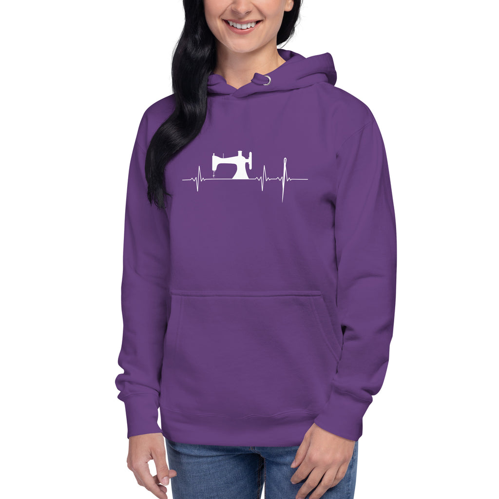 Sewing Heartbeat EKG | Unisex Hoodie by Sew Yours