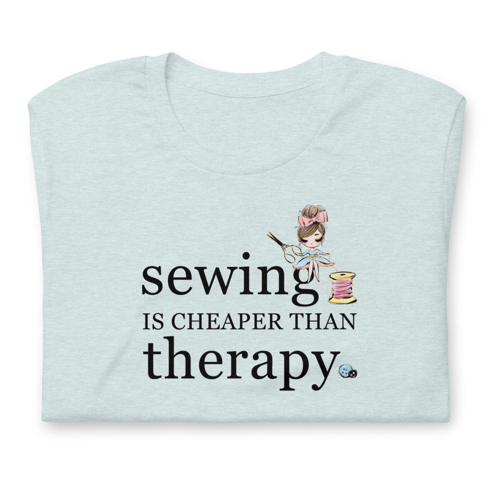 Sewing is Cheaper than Therapy Short-Sleeve Unisex T-Shirt by Sew Yours