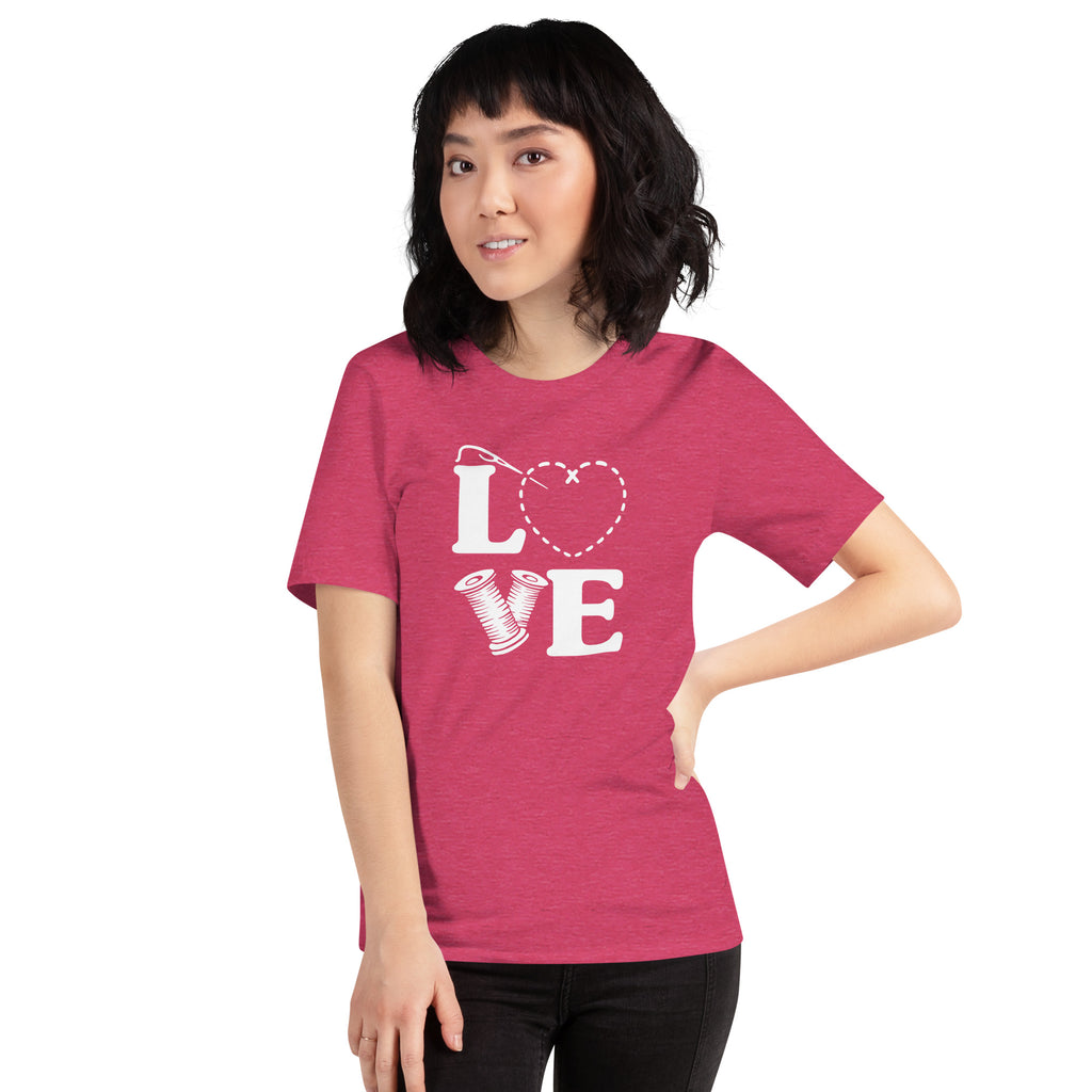 LOVE | Short Sleeve Unisex Crew-Neck T-Shirt by Sew Yours