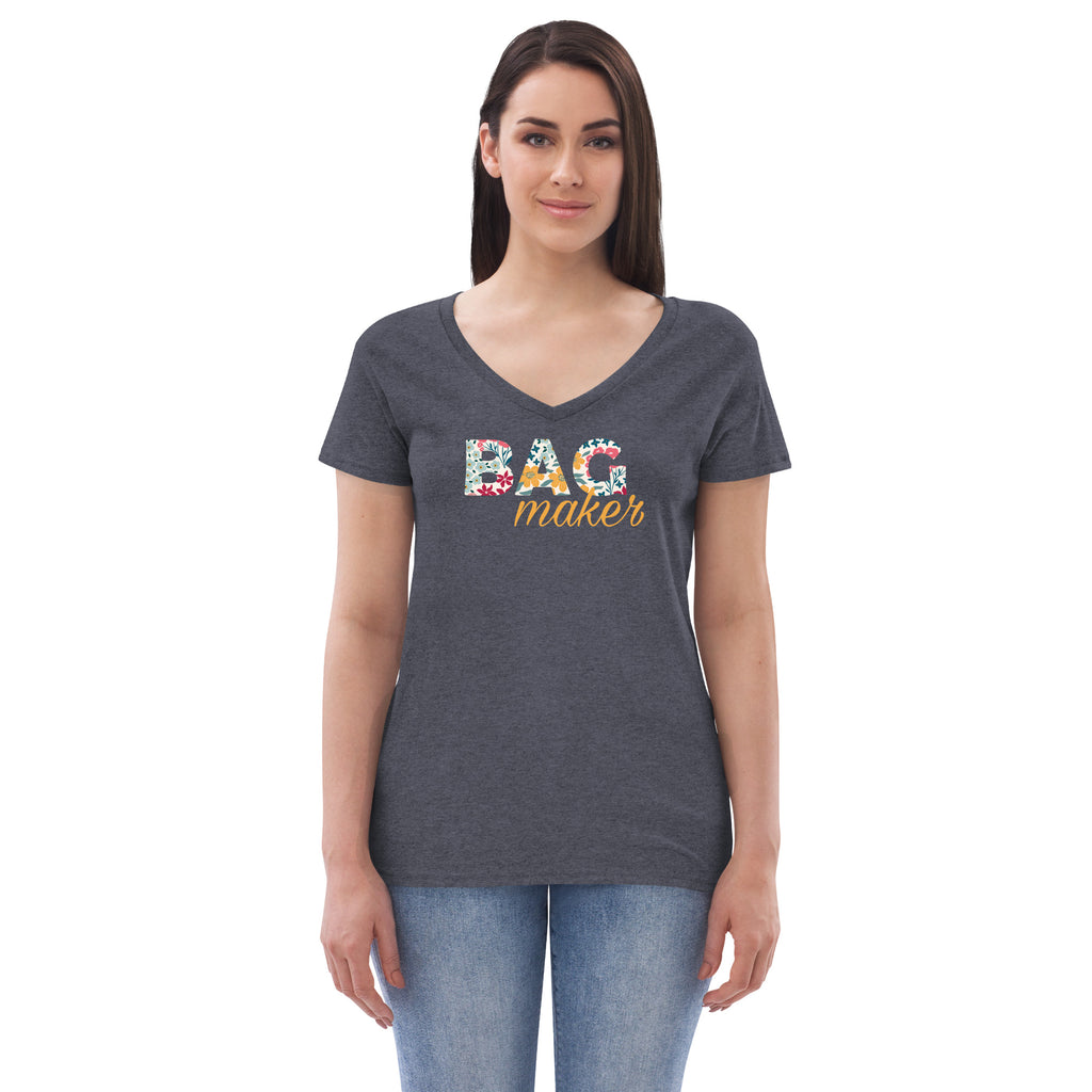 Bag Maker | Short-Sleeve Women's V-Neck T-Shirt by Sew Yours